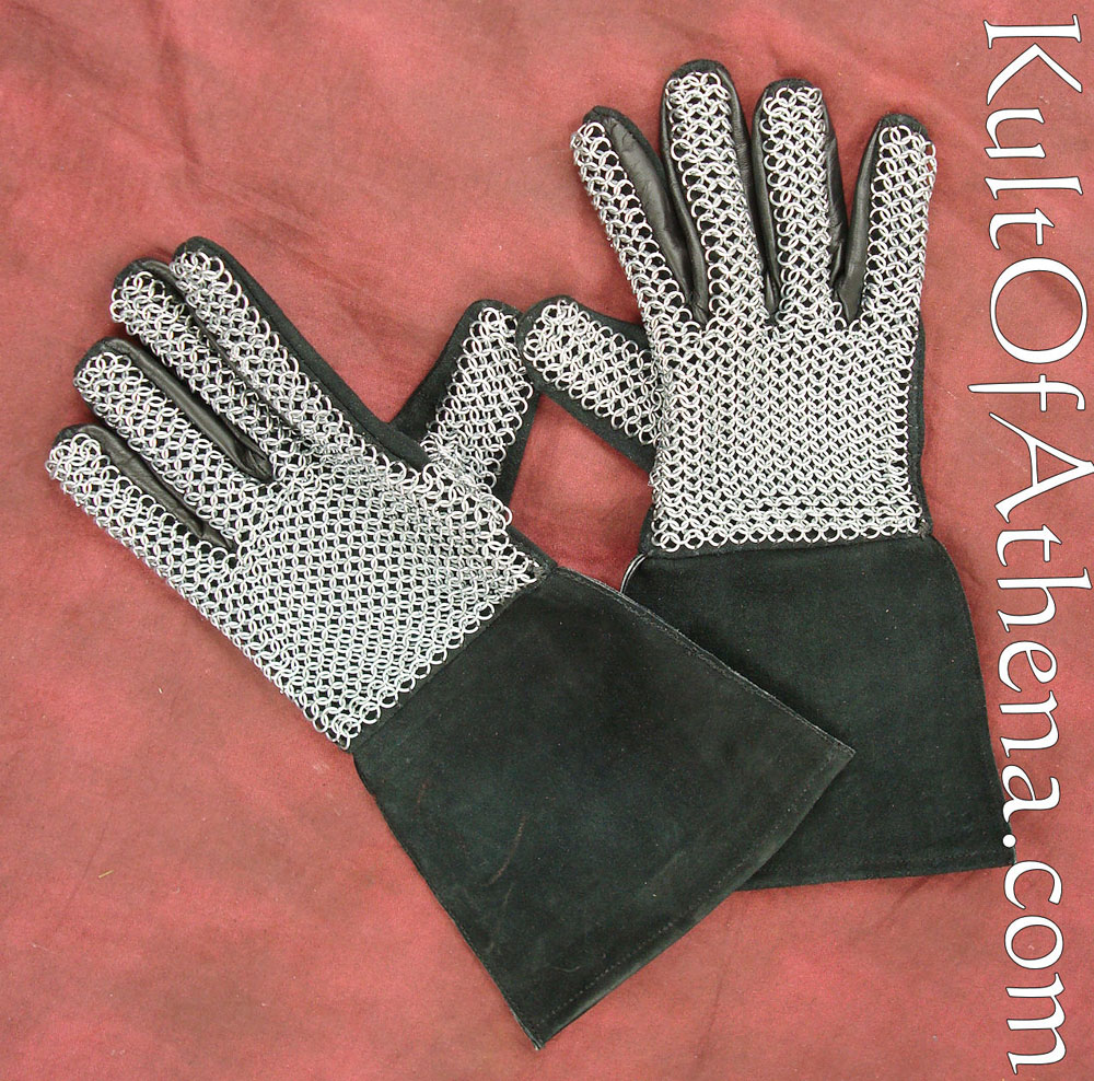 Leather Gloves with Chainmail - Lord of Battles