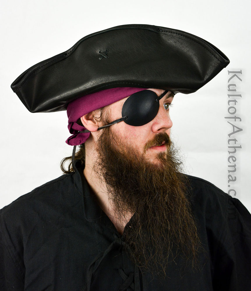 Leather Pirate Eye Patch in Black by Medieval Collectibles