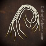 Brass Aiglets with Natural Cord - 21'' - Set of 5