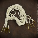Brass Aiglets with Natural Cord - 56'' - Set of 5