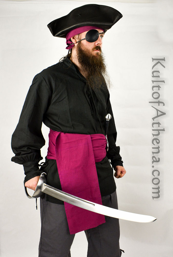 Cotton Canvas Pirate Sash Burgundy - Main Image