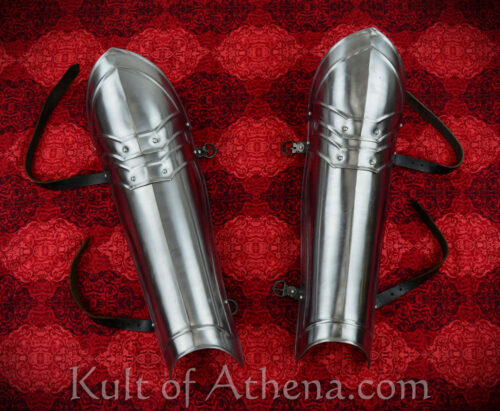 Greaves with Fixed Poleyns - 18 Gauge Steel