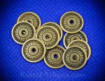 Brass Laurel-Leaf Medallions - Set of 10