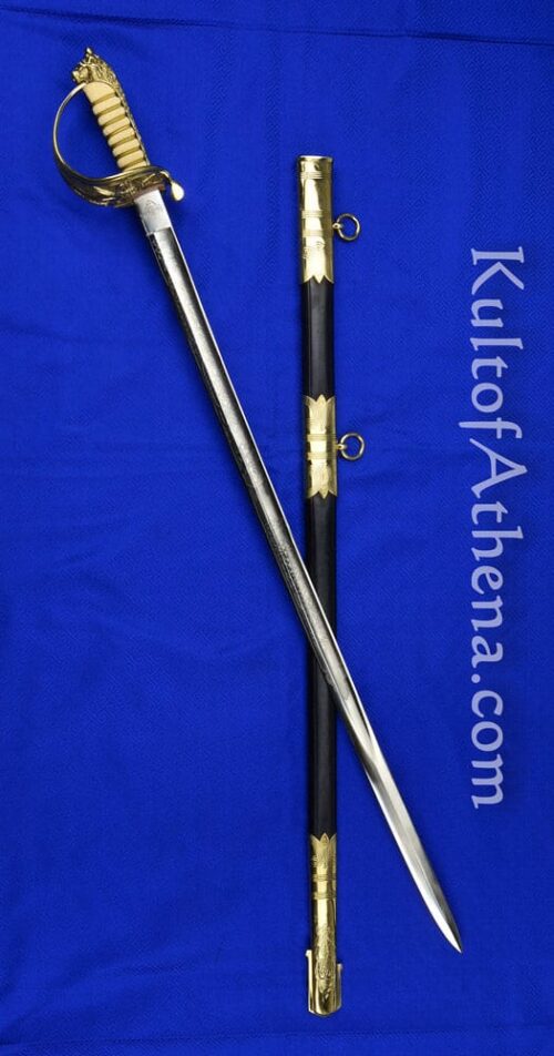 British Royal Navy Dress Saber with white faux rayskin grip