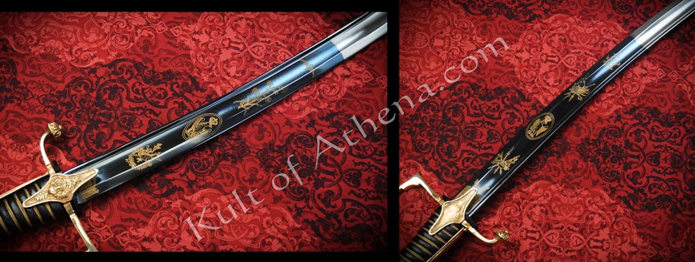 Napoleonic Imperial Guard Light Cavalry Saber with blued-gilt blade