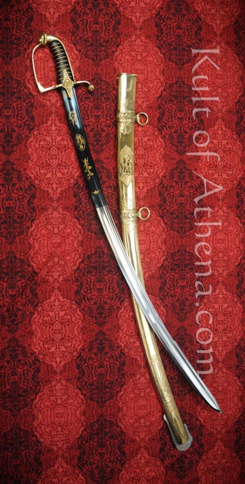 Napoleonic Imperial Guard Light Cavalry Saber with blued-gilt blade