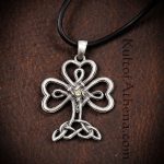 Celtic Knotwork Clover Cross Pendant