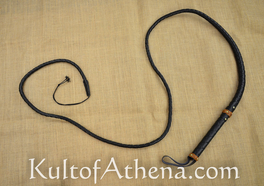 Dark Brown Leather Bull Whip - 8' Handcrafted | BUDK.com