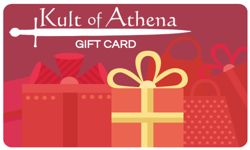 Kult of Athena gift card with gift boxes