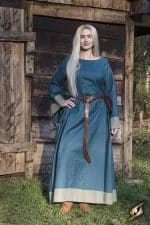 Freya Dress - Blue and Dryad Green