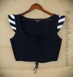 Black and White Striped Sleeve Bodice - Close Out