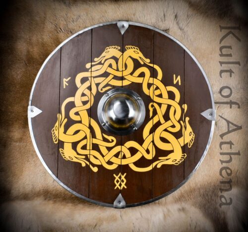Deepeeka - Viking Shield with Norse Serpent Knotwork