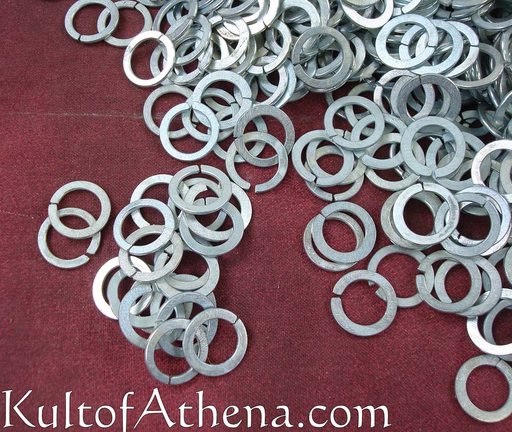 1 kg Loose Split Flat Chainmail Rings - Mild Steel, Zinc Plated - 16 Gauge  / 10mm - Close Out