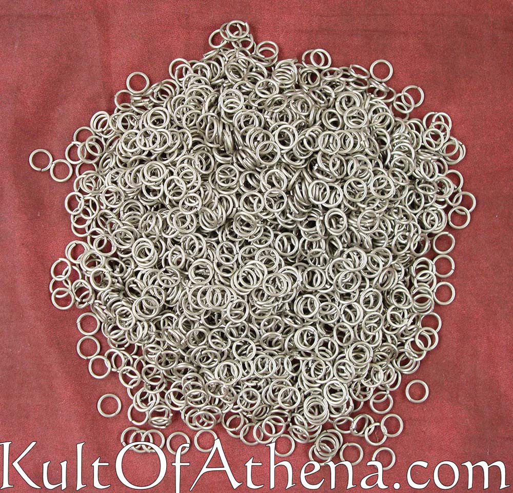 BRZM - 1 kg Loose Chainmail Rings - Zinc Coated Mild Steel - 16 Gauge / 8  mm - Butted