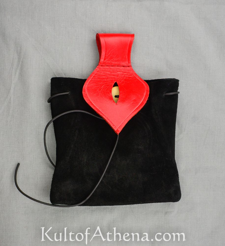 High Capacity Medieval Belt Pouch - Red