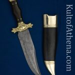 Coffin Hilt Bowie with Damascus Blade