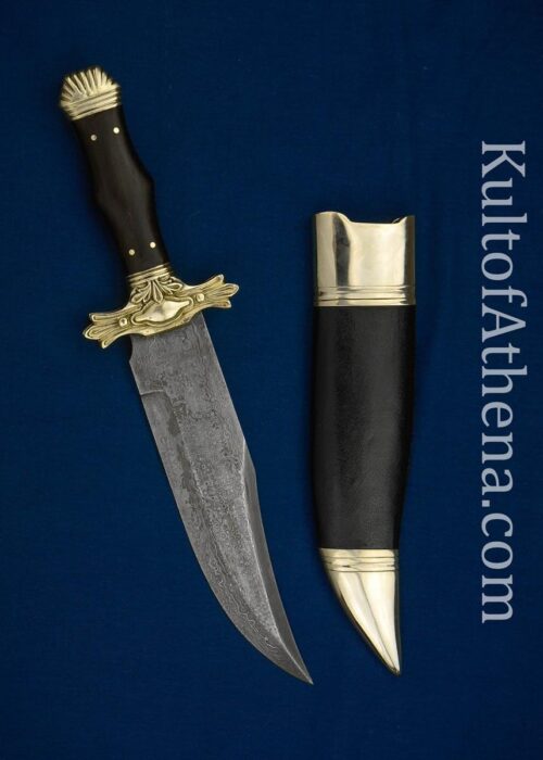 Coffin Hilt Bowie with Damascus Blade