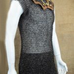 Chainmail Roman Lorica Hamata - Alternating Dome Riveted Construction - Darkened Mild Steel Flat and Round Ring - Close Out