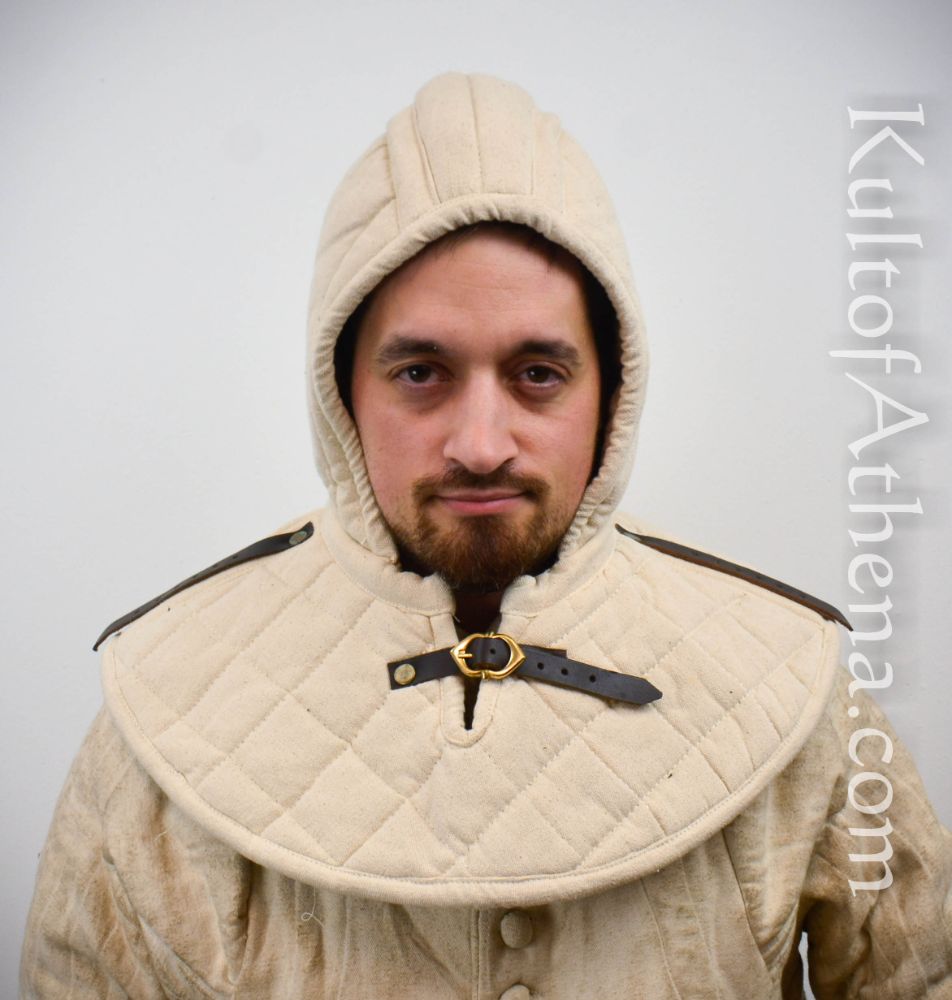 Lord of Battles - Padded Arming Hood and Collar - Natural - Kult