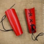 Leather Bracers - Red