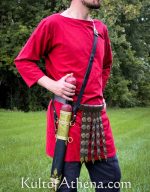 Leather Roman Sword Baldric - Black - For Wearing on Right Hip