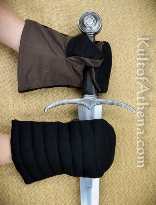 Padded Gambeson Mitten Gauntlets - Black