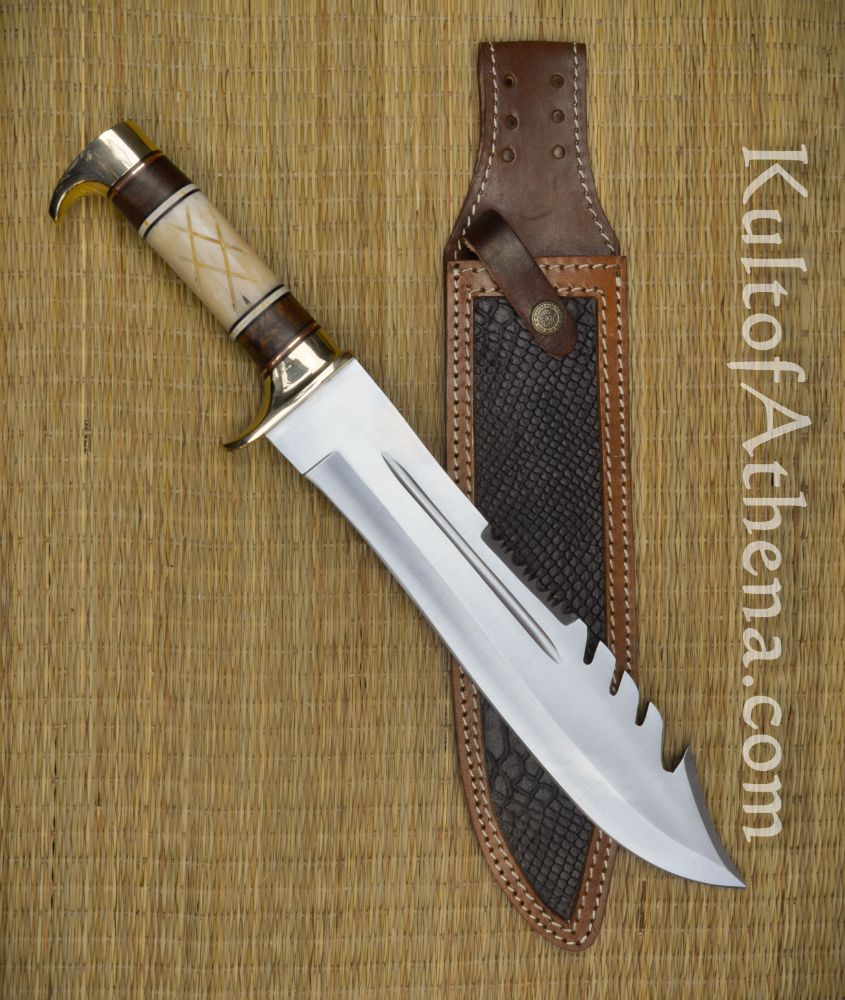 Devil's Edge - Croc Jaw Bowie - High Carbon Steel Blade - Kult of Athena %