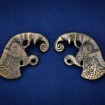 Large Norse Ravens Belt / Leather Studs - Antiqued Brass
