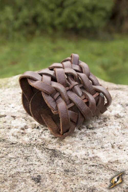 Epic Armoury - Braided Leather Wrist Band - Brown