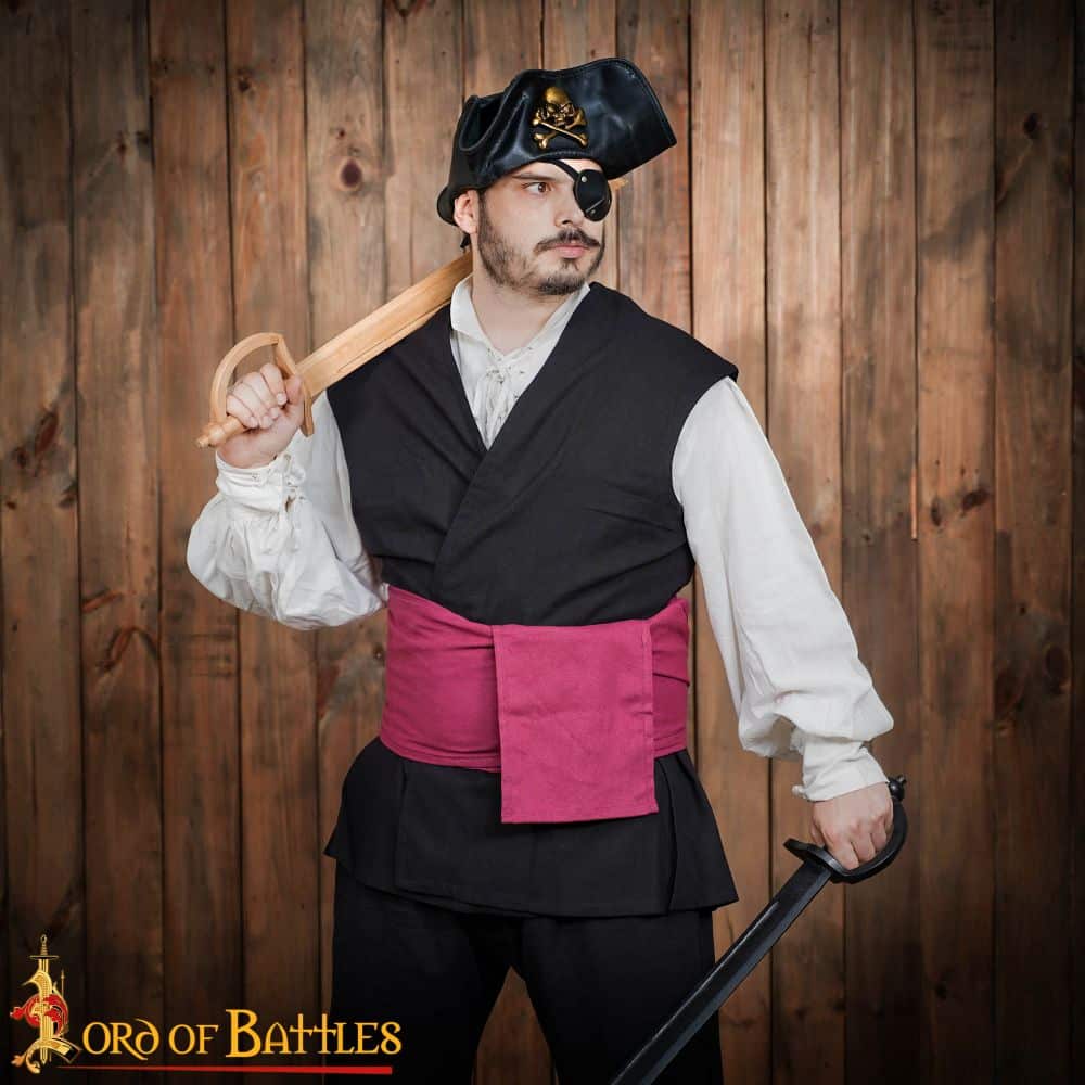 Red Pirate Costume Belt Skeleteen Red Pirate Sash Belt Red