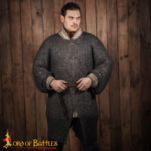 Lord of Battles - Chainmail Hauberk - Flat Riveted - Solid Flat Rings Mild Steel