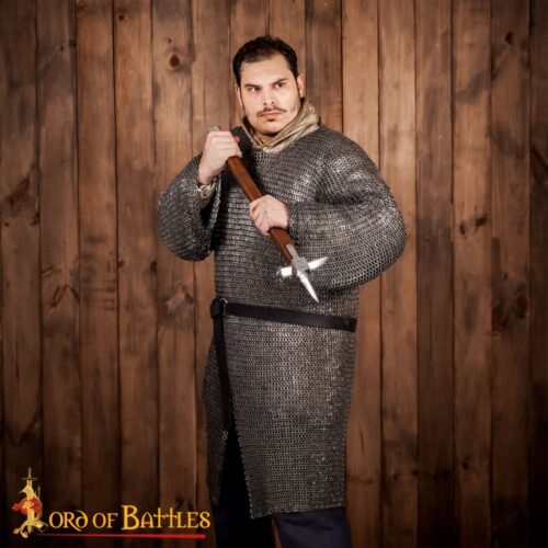 Chainmail Hauberk - Flat Riveted - Solid Flat Rings Mild Steel - Lord of Battles