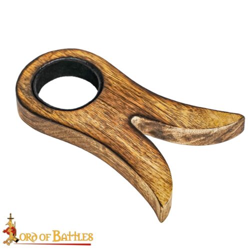 Wooden Stand For Horns with Inside Leather Pasting