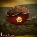 Leather Bracelet with Decoration - Maroon