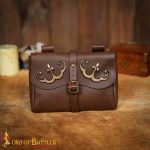 Leather Bag with Moon Decoration