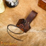 Brown Leather Holder with Embossed Design