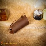 Medieval Archer’s Leather Bracer for Right Arm – Single Bracer – Brown – Lord of Battles