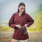 Leather Right Hand Sword Frog with Brass Buckle – Brown – Lord of Battles