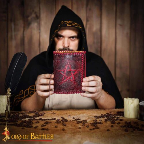 Embossed Pentacle Leather Journal – Lord of Battles