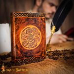 Medieval Celtic Leather Journal with Celtic Spiral Embossed Design – Lord of Battles