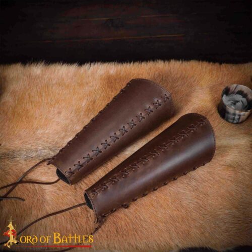 Ranger of the Woods – Stitched Leather Greaves Set – Lord of Battles
