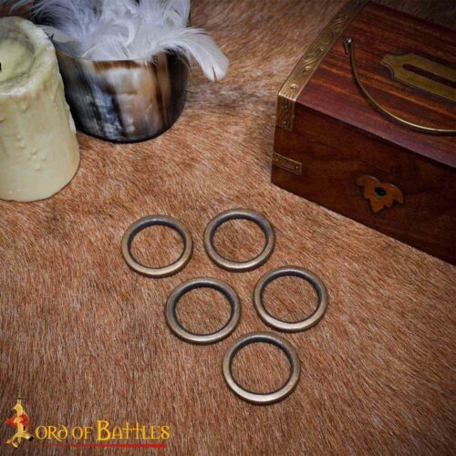 Antiqued Brass Rings – Set of 5 – Lord of Battles