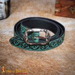 Handcrafted Fantasy Genuine Leather Belt – Green – Lord of Battles