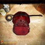 Celtic Boar Leather Pauldron – Maroon – Lord of Battles