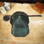 Celtic Boar Leather Pauldron – Green – Lord of Battles