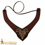 Leather Neck Collar – Brown – Lord of Battles