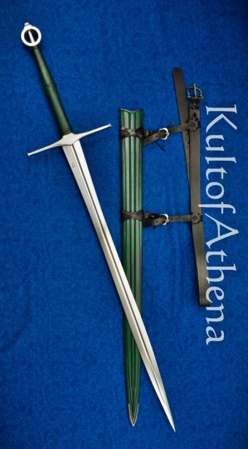 Valiant Armoury Craftsman Series - The Irish Ring Leaf Blade Long Sword with Scabbard - Green
