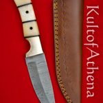 Devil's Edge - Damascus Blade Bone Grip Hunting Knife