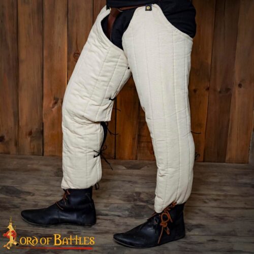 Lord of Battles - Medieval Padded Arming Chausses - Natural