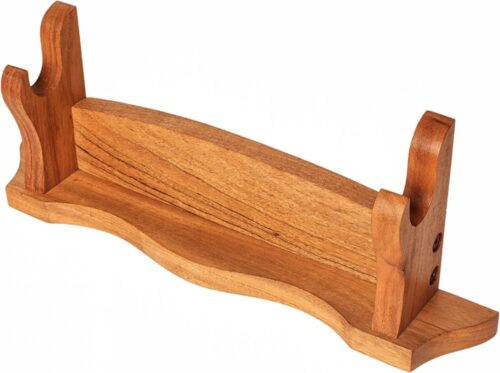 Mythrojan Solid Wood Sword Stand Medieval Sword Wall Mount Samurai Sword Display Stand Katana Sword Holder Gladiator Sword Wall Display Crusader Sword Stand Knife Stand for Display - One Tier Stand